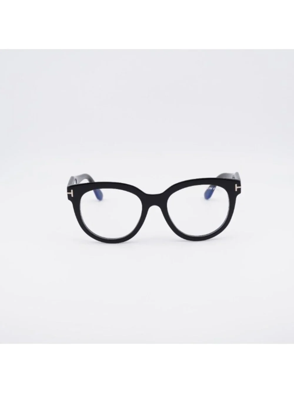 Tom Ford FT5987-B 001 Eyeglasses Black 52mm Round Frame, Blue Light Block